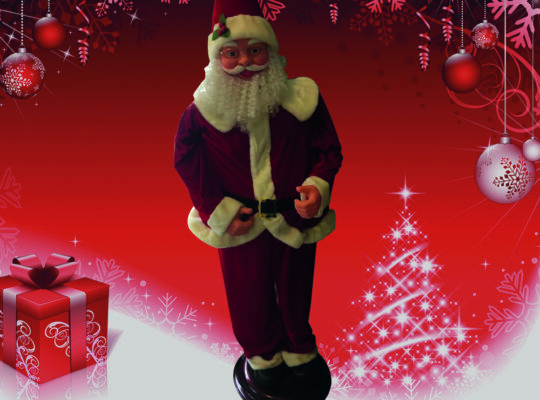 180 Cm Hareketli Noel Baba Figürü