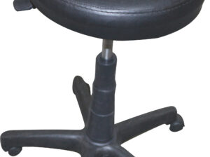 (257-S) Tekerlekli Deri Bar Sandalyesi Siyah