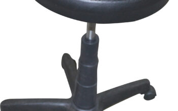 (257-S) Tekerlekli Deri Bar Sandalyesi Siyah