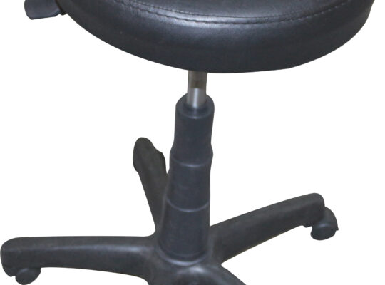 (257-S) Tekerlekli Deri Bar Sandalyesi Siyah