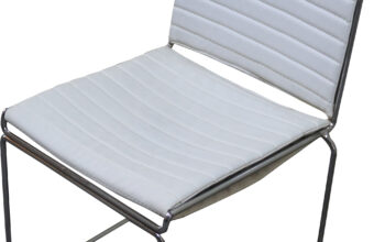 (323-B) Deri Pedli Sandalye beyaz