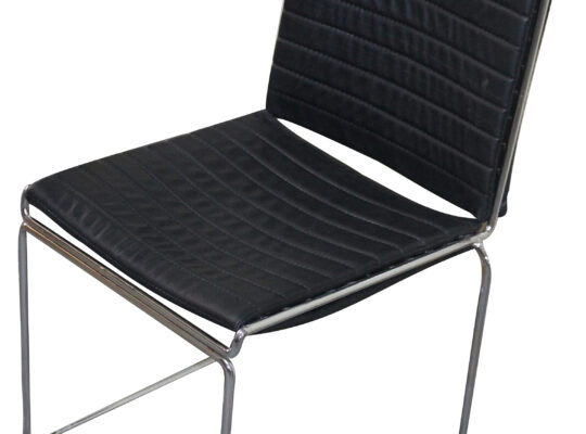 (323-S) Deri Pedli Sandalye Siyah