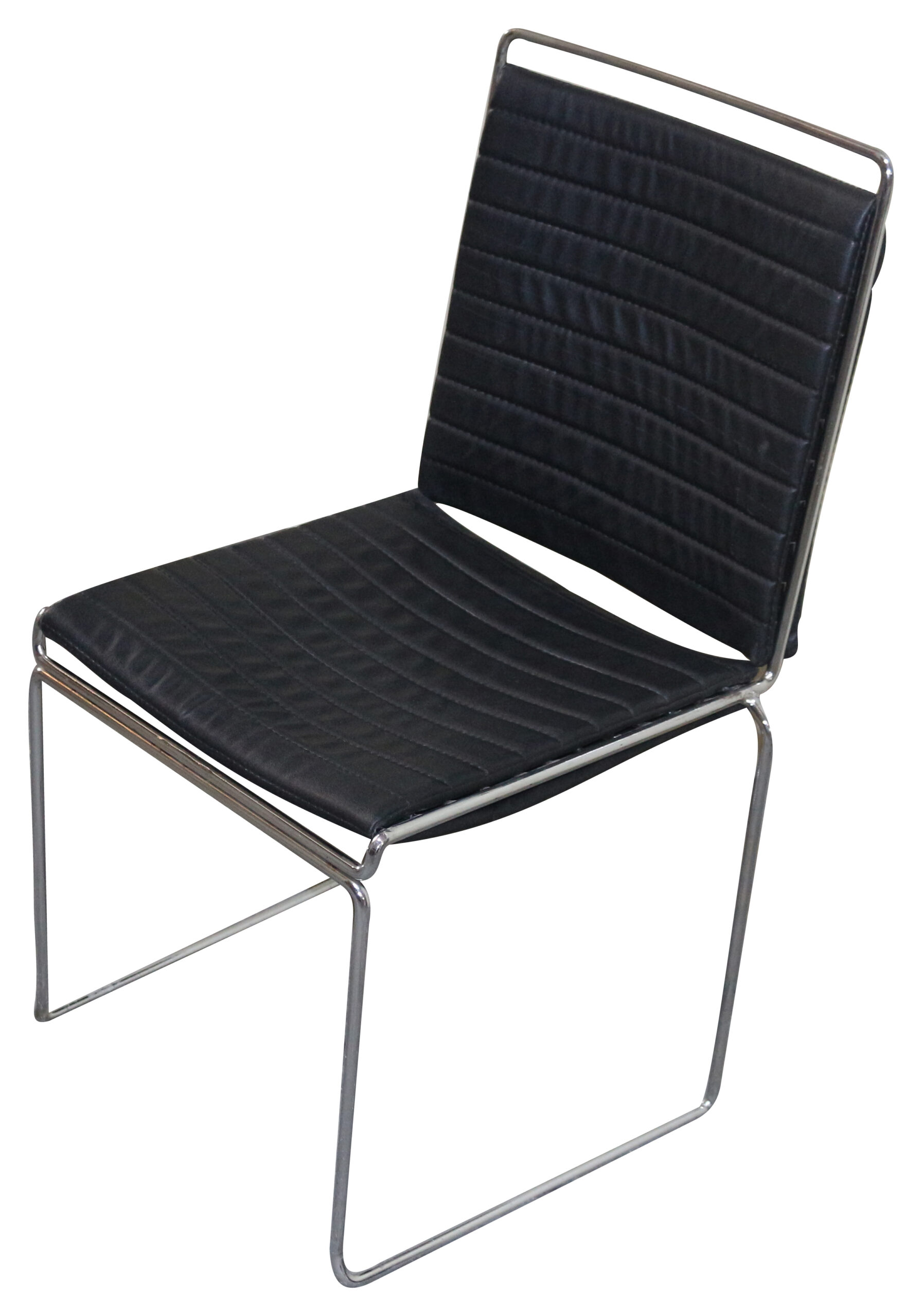 (323-S) Deri Pedli Sandalye Siyah