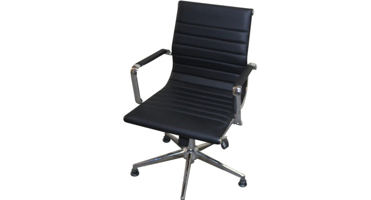 (326-S) Tekerleksiz Deri Sandalye Siyah