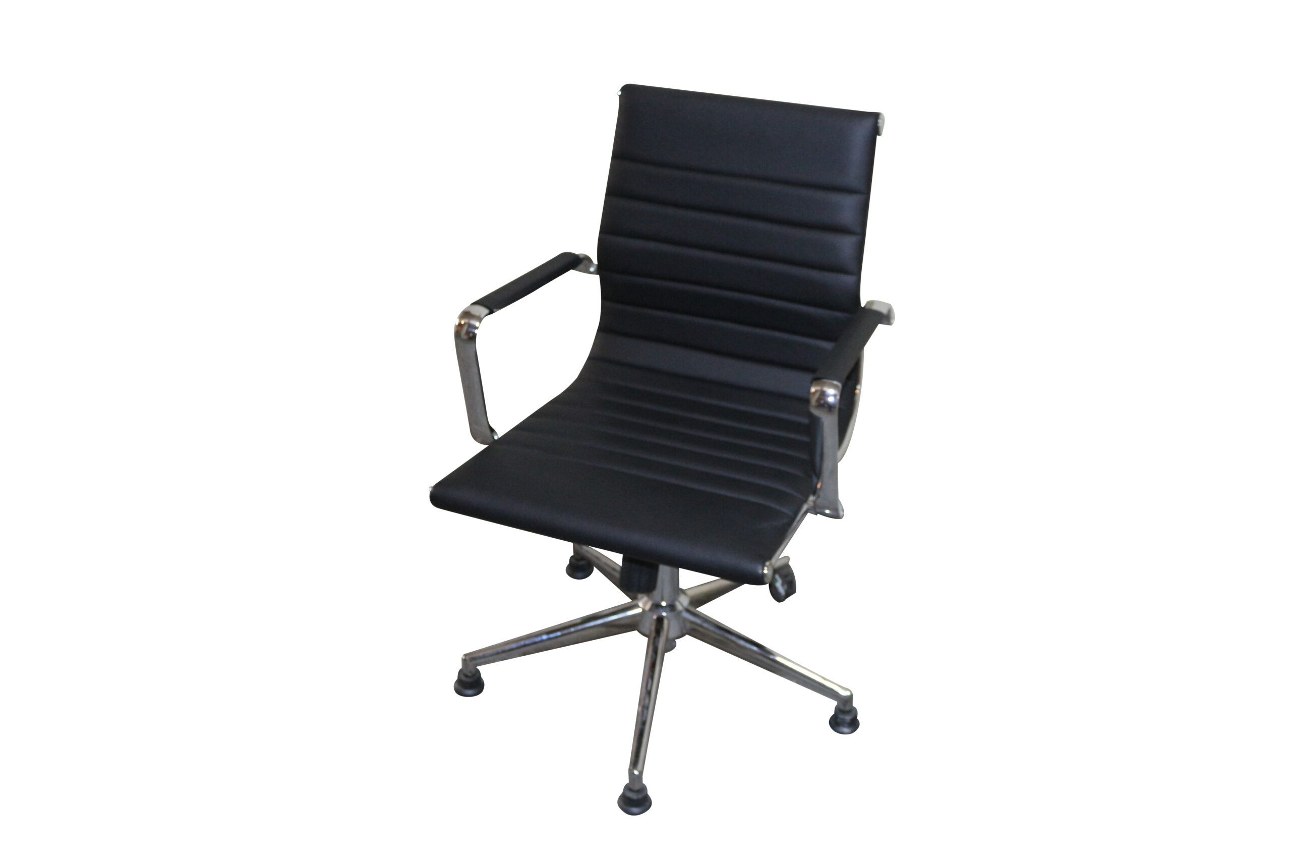 (326-S) Tekerleksiz Deri Sandalye Siyah