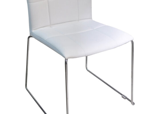 S-127 Beyaz Deri Sandalye