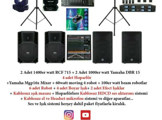 Kiralık Ses ve Işık Sistemi Tesisat Dj Parti