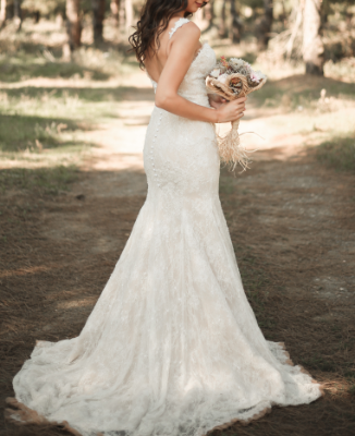 MEDİHA CAMBAZ WEDDESİGN BALIK MODEL FRANSIZ GÜPÜRLÜ TASARIM KİRALIK GELİNLİK