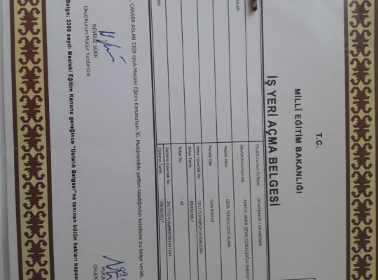 İş yeri açma belgesi