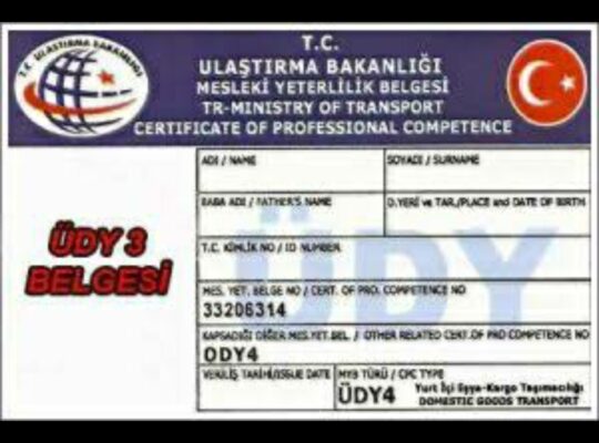 Kiralık ÜDY3 Belgesi