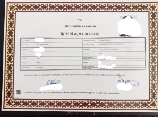İŞ YERİ AÇMA BELGESİ