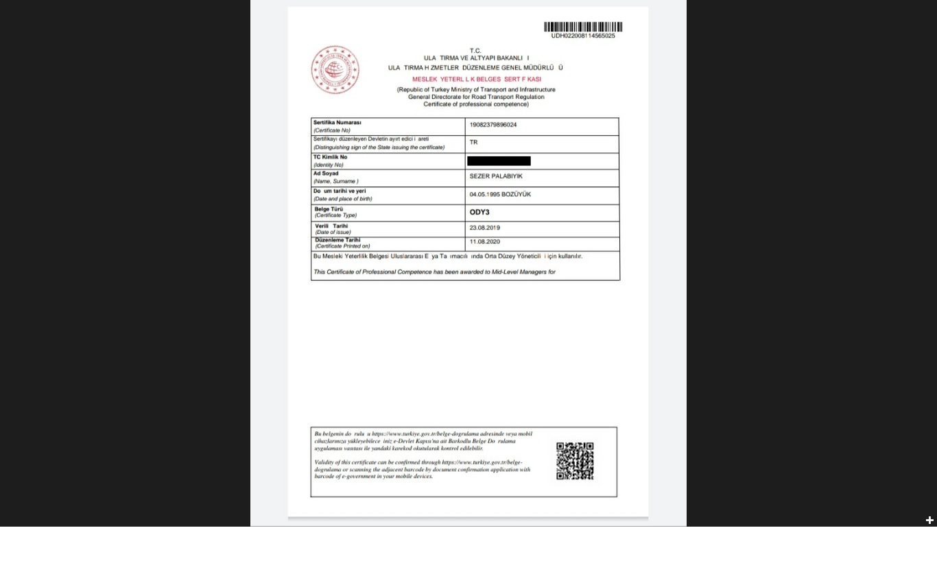 Ulaştırma ve Altyapı Bakanlığı onaylı ODY- 3 (uluslararası eşya taşımacılığı) belgemi kiralıyorum