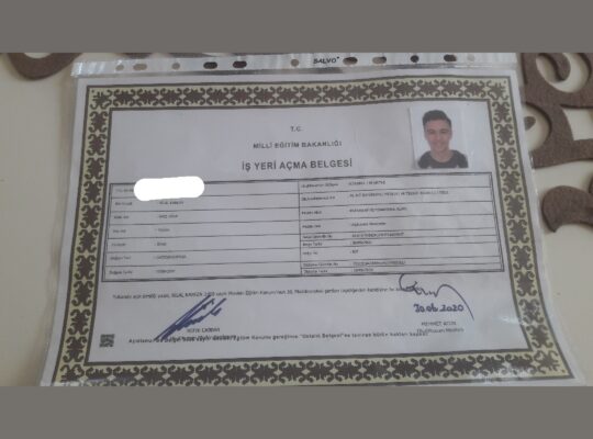 Bilgisayarlı Muhasebe İş Yeri Açma Belgesi