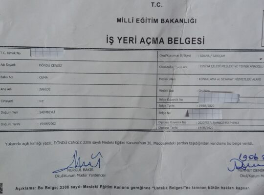 İş yeri acama belgesi
