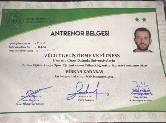 2. Kademe Fitness Antrenörlük Belgesi