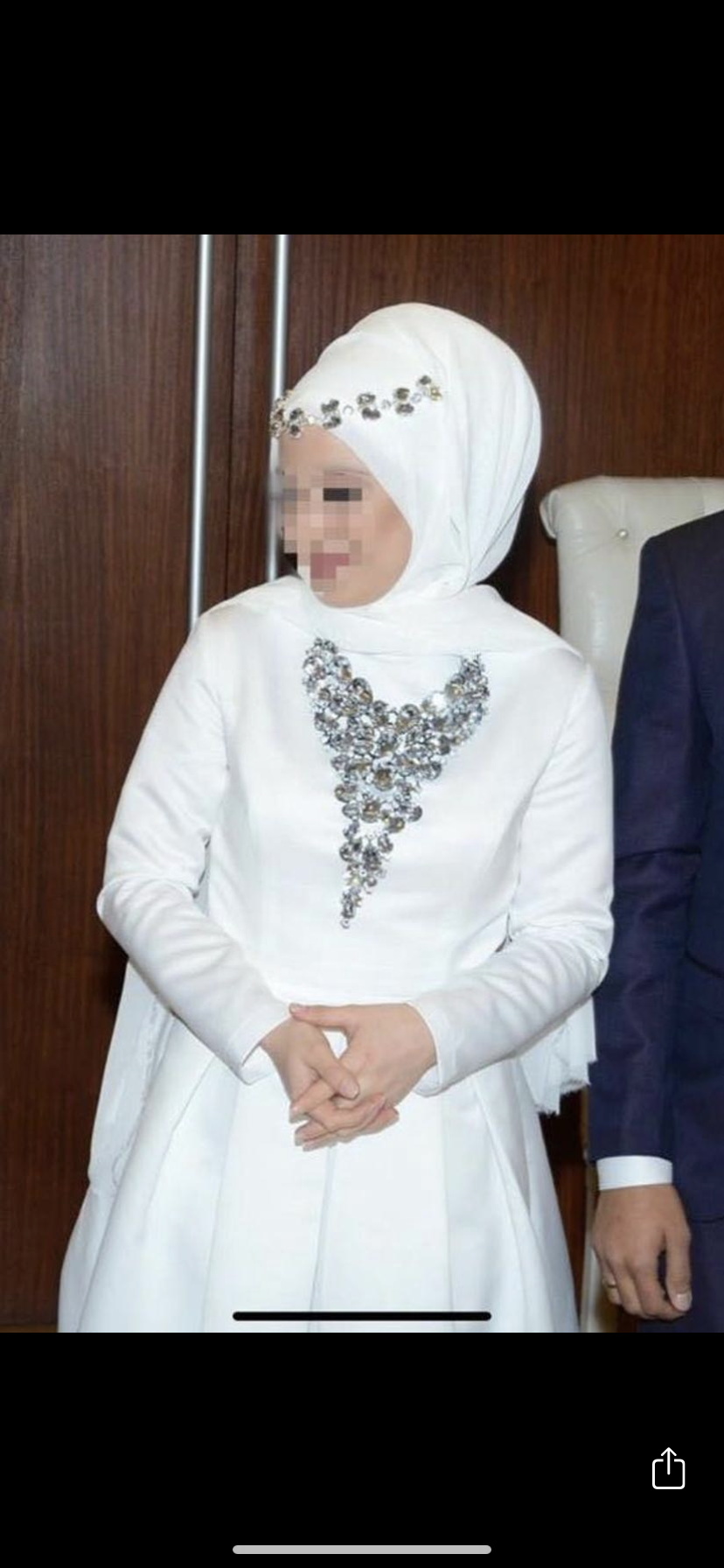 Beyaz tesettür nikah elbisesi
