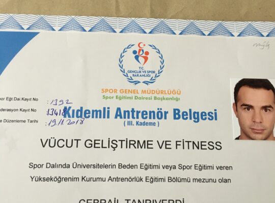 3.kademe fitness eğitmeni