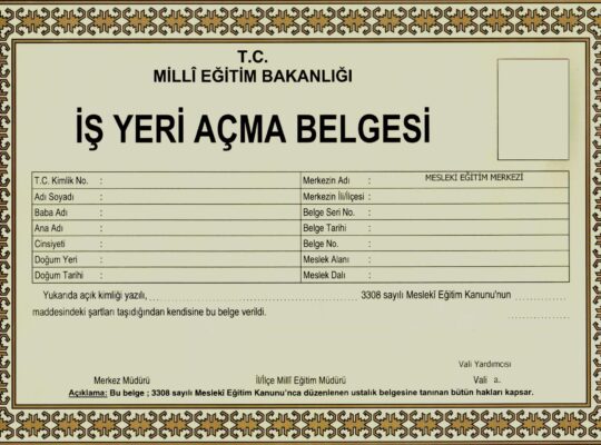 Kiralık Çocuk Gelişim İş Yeri Açma Belgesi