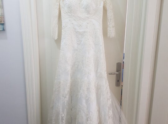 Fransız Danteli Kırık Beyaz Gelinlik