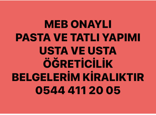 AŞÇILIK-FIRINCILIK-KASAPLIK-PASTACILIK USTALIK BELGESİ
