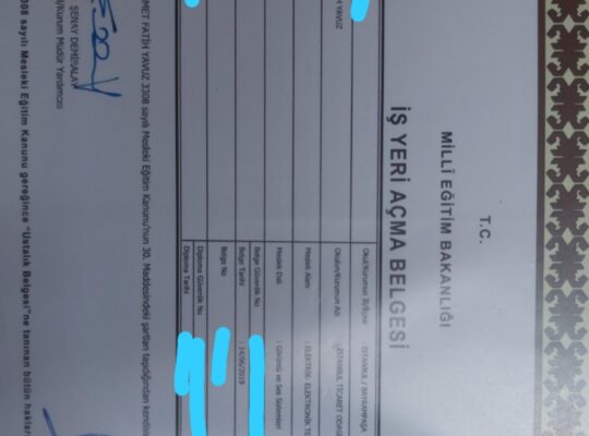 (İŞ YERİ AÇMA BELGESİ)ELEKTRİK-ELEKTRONİK GÖRÜNTÜ VE SES SİSTEMLERİ