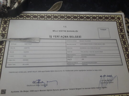 İş yeri açma belgesi