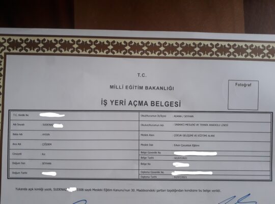 İş yeri açma belgesi ve ustalık belgesi