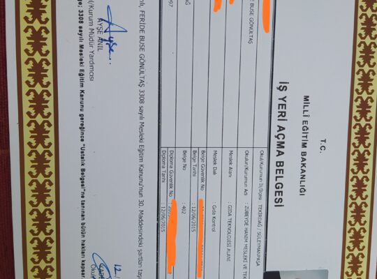 İsyeri açma belgesi