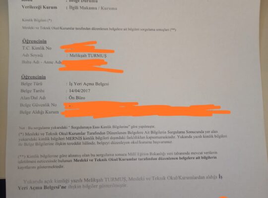 Turizm Ve Otelcilik Hizmet Sektörü İçin Kiralık Belge