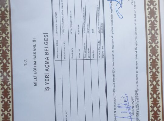 İş yeri açma belgesi